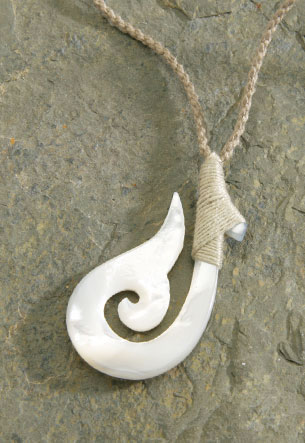 Twisted Cord, Mother of Pearl - Wrapped Hook