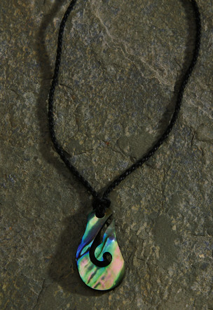 Adjustable Cord, Paua Carving - Small Hook