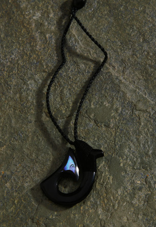 Adjustable Cord, Horn/Paua Carving - Hook