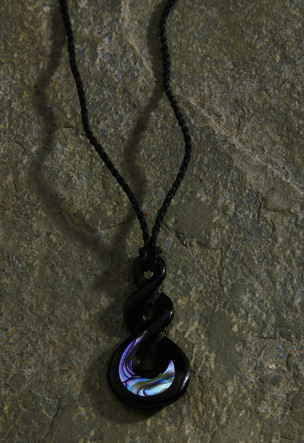 Adjustable Cord, Horn/Paua Carving - Triple Twist