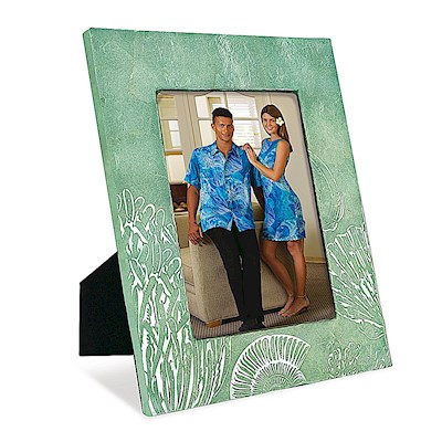 Photo Frame 3.5 x 5, Painted Shells - Green