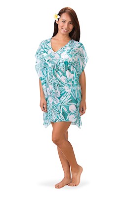 Tropical Teal Drawstring Cover Up