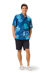 Monstera Waves II - Blueberry Kai Mens Classic Shirt (X-Large)
