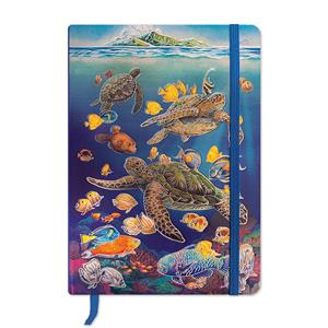 Notebook, Large Foil with Elastic Band- Ocean of Friends