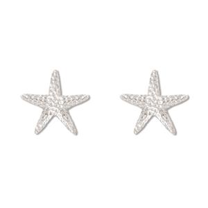 Charm Earrings 1-pr, Starfish - Silver
