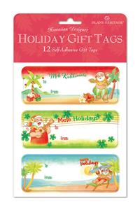 Adhesive Gift Tag 12-pk, Santa’s Island Holiday