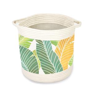 Storage Baskets, Tropical Leaves Green - Small