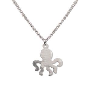 Charm Necklace, Octopus - Silver