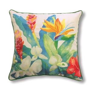 Cotton Linen 18x18 Pillow, Bird of Paradise