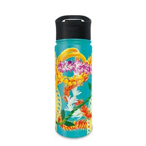 Island Flask, Leis of Aloha - Teal