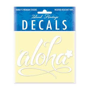 Decal Small Oblong, Aloha Floral White