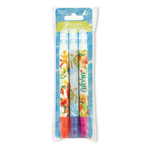 Erasable Highlighter Pens, Island Garden/Honu Voyage/Aloha Floral (Set 1)