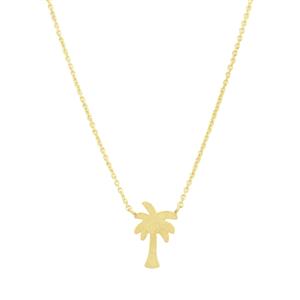 Charm Necklace, Palm Tree - Gold