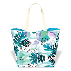 Tropical Beach Totes, Midnight Monstera